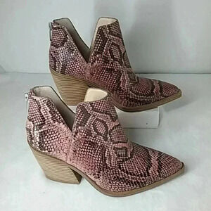 vince camuto leather snake upper booties